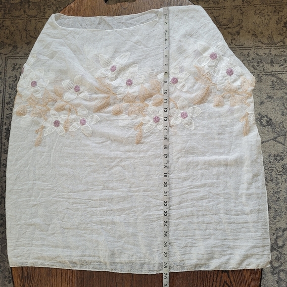 Memories Fashion Ivory Swim Cover Up Poncho with Floral Embroidery One Size - Picture 10 of 12